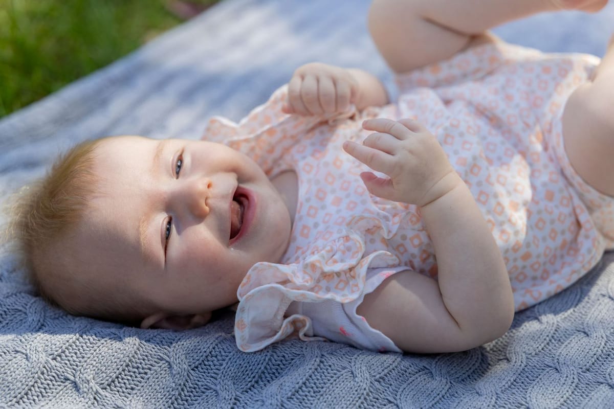 Baby floral blanket — photographed at Tench Reserve, Nepean River
