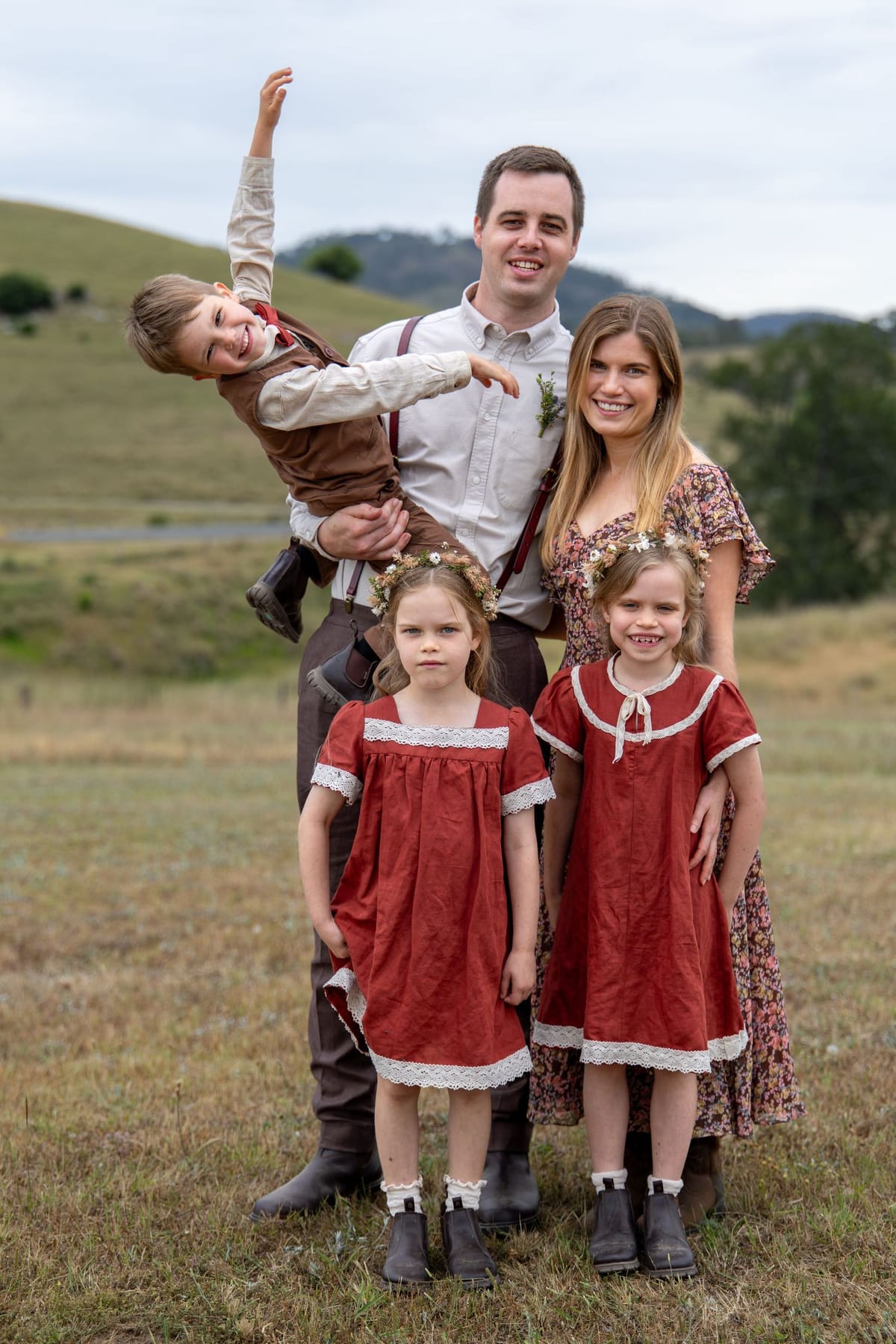 Red dresses field — photographed at Singleton, Hunter Valley