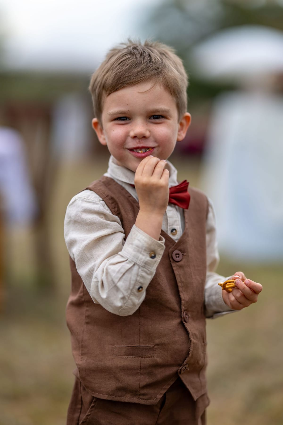 Pageboy brown vest — photographed at Singleton, Hunter Valley