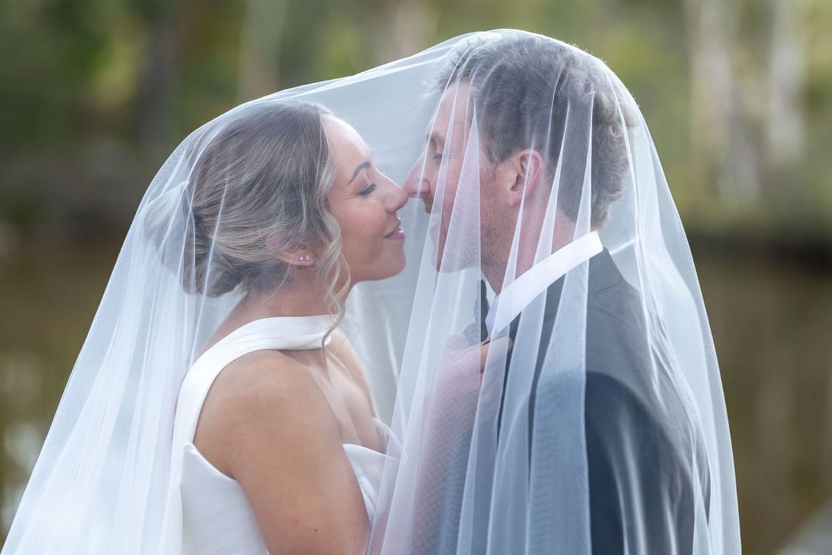 Veil kiss — photographed at Maya Sanctuary, Blue Mountains